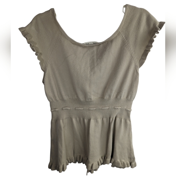 JohnPaulRichard Knit Cap Sleeve Top Sz M - Picture 2 of 11